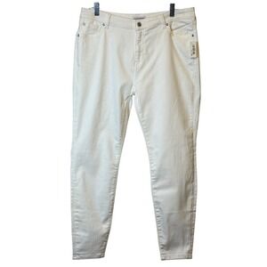 Amazon Essentials White Denim Skinny Jeans‎ Womens Size 16 Short NWT #